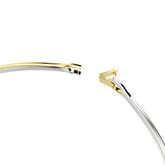 Hyperbola choker, Round cut, White, Mixed metal finish